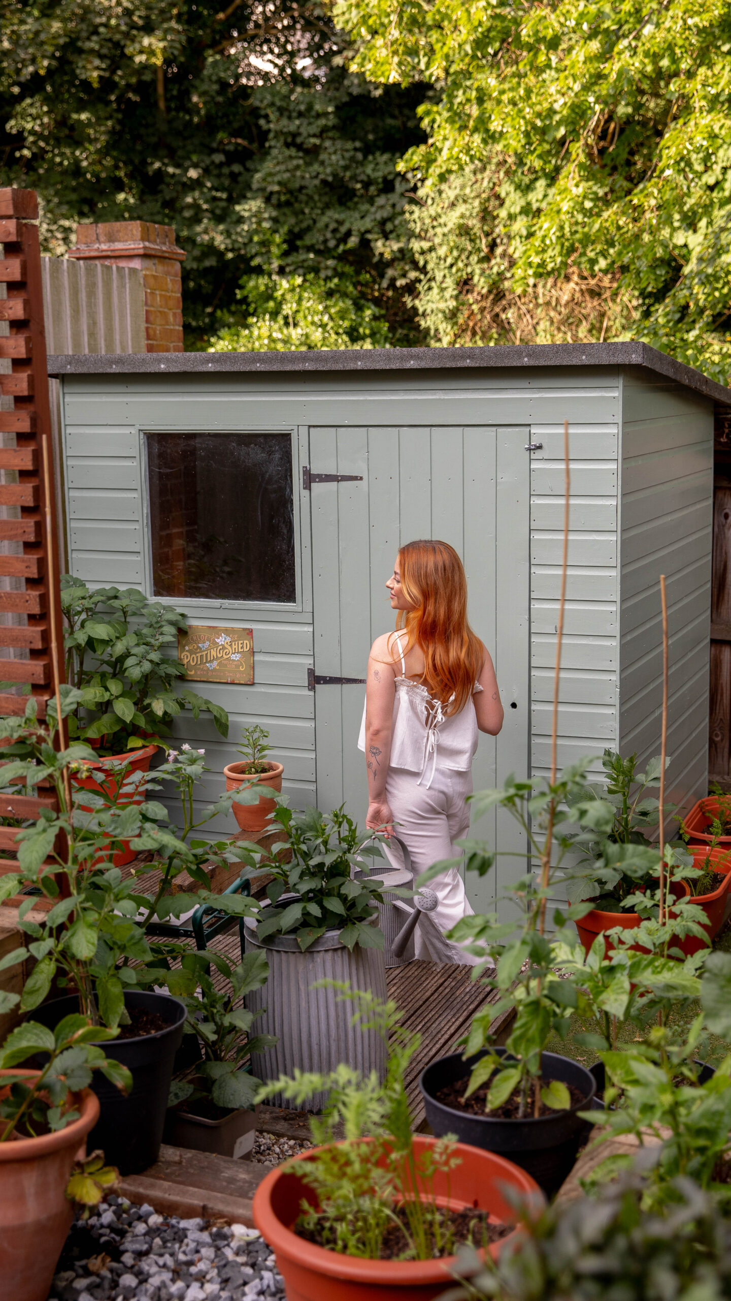 Garden shed for tool storage